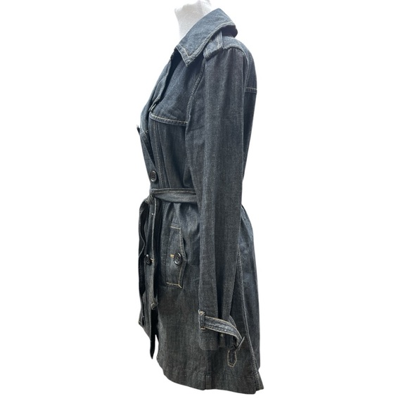 Gap 1969 Limited Edition Denim Trench Coat Jacket Medium Wash Belted M - Picture 4 of 12